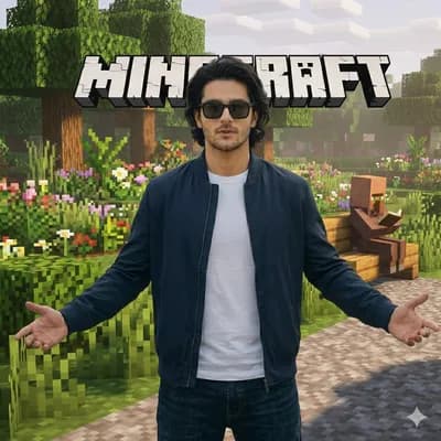 Minecraft style cartoon AI prompt example