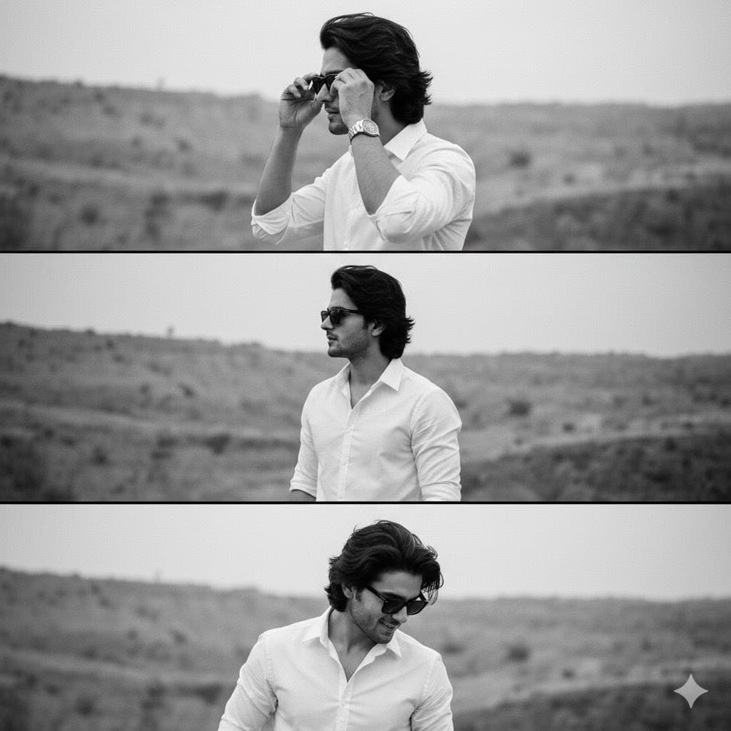 Gemini AI boys prompt: stylish Instagram boy triptych