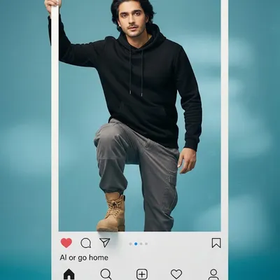 Gemini AI photo prompt: ultra-realistic Instagram frame portrait with 3D effect