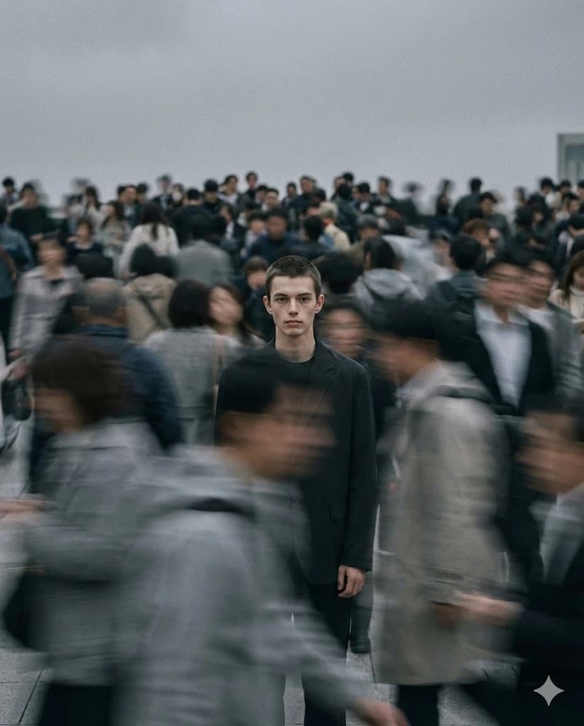 Gemini AI photo prompt: Cinematic motion-blur photography, Leica SL3 aesthetic, A24 film style, editorial fashion photography, motion trails