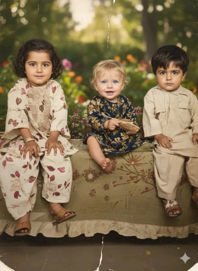 Gemini AI photo prompt: Old photo restoration, damaged photo repair, vintage photo colorization, realistic texture reconstruction