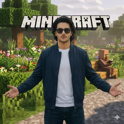 Minecraft style cartoon AI prompt example