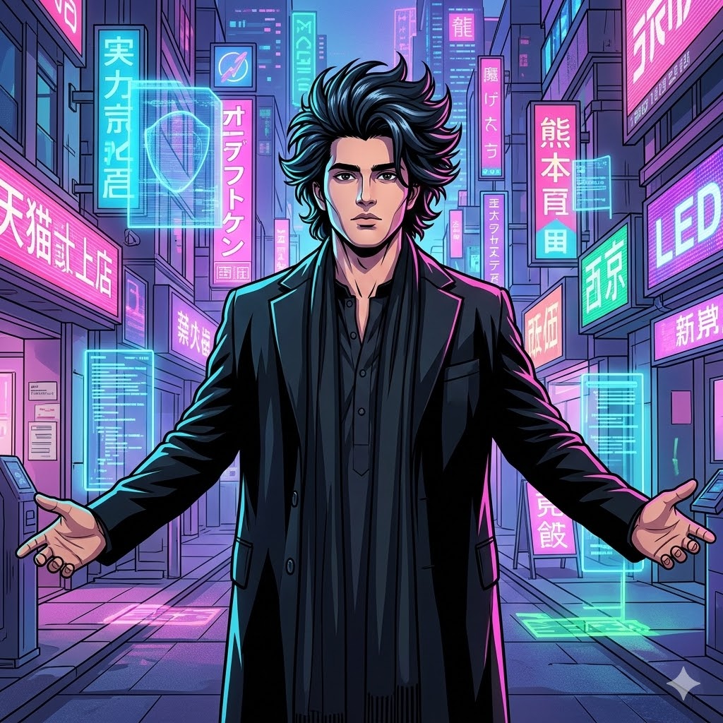 Anime cartoon style AI prompt example